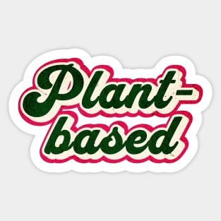 Vintage Plant-Based Graphic Logo Sticker